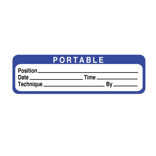 Portable Exam Labels - Position Date Time 7/8" x 3"